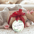 XKDOUS 2024 1st Christmas Mr & Mrs Ceramic Ornament Wedding Gift by Deal US