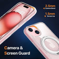 JASBON iPhone 15 Case 6.1 Clear Magnetic Kickstand 360° Rotatable Shockproof by Deal US
