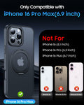 KissCall Magnetic Ring Stand Case for iPhone 16 Pro Max Translucent Matte by Deal US