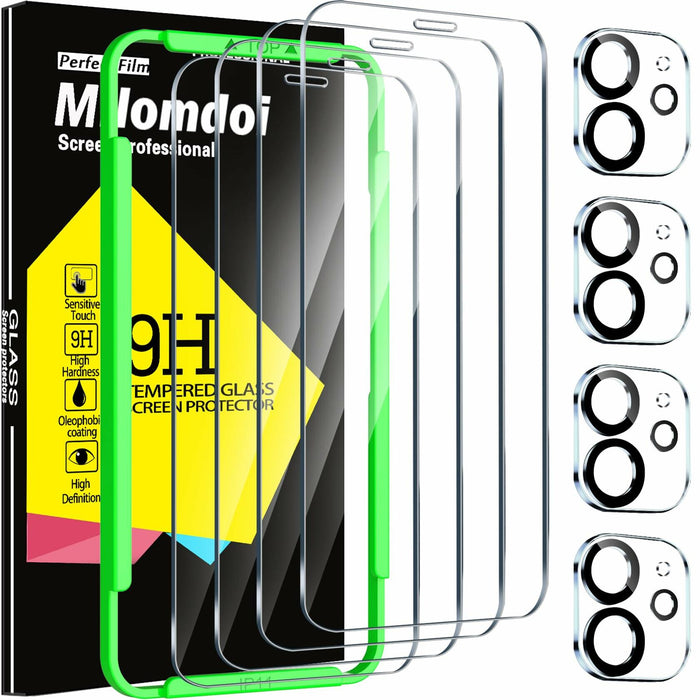 Milomdoi iPhone 11 Screen & Camera Protector 4 Pack, Tempered Glass by Deal US