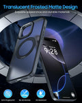KissCall Magnetic Ring Stand Case for iPhone 16 Pro Max Translucent Matte by Deal US