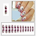 RIICFDD Halloween Spider Web Kawaii Skull Pink Gradient Short Square Nails 24 by Deal US
