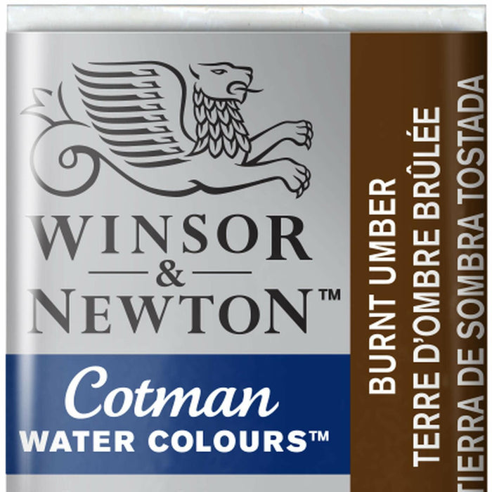 Winsor & Newton Cotman Watercolor Paint Half Pan Burnt Umber 1/2 Pan by Deal US