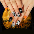 24Pcs Square Medium Press On Nails Halloween Spider Web Design False Nails by Deal US