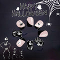 24Pcs French Tip Press On Nails Short Square Ghost Spider Halloween Design by Deal US