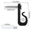 Q Hanger 36Pcs Outdoor String Light Hooks Black Weatherproof Screw-in by Deal US