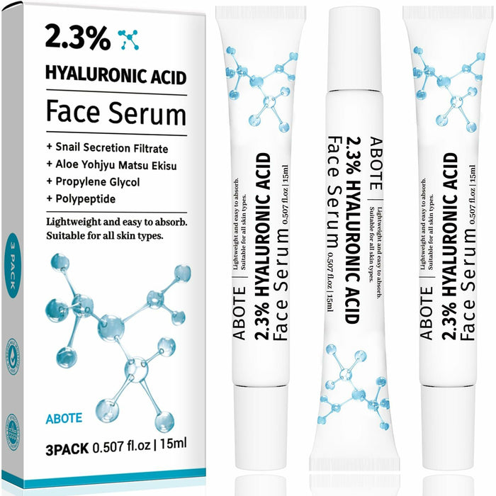 ABOTE 2.3% Hyaluronic Acid Serum for Face (3Pack-Each 0.507 fl.oz | 15ml) by Deal US