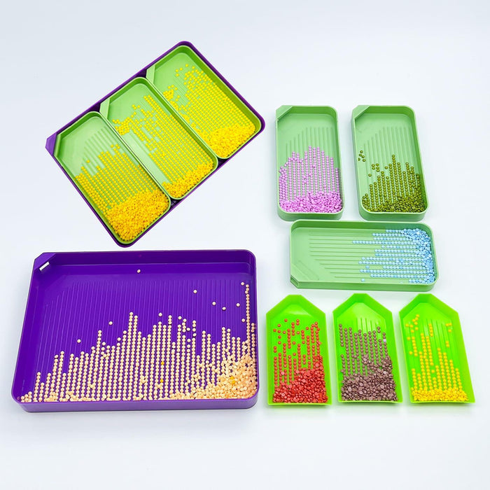 KTCLCATF 7PCS Diamond Art Tools Kit Green - Diamond Trays & Glue Accessory by Deal US