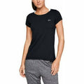 Under Armour HeatGear Athletic Fit Shirt Women Black Metallic Silver Size XS by Deal US