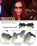 Photect 12 Pair Heart Sunglasses Gradient Green Yellow Purple Trendy Bulk by Deal US