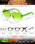 Photect 12 Pair Heart Sunglasses Gradient Green Yellow Purple Trendy Bulk by Deal US