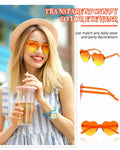 Photect 12 Pair Heart Sunglasses Gradient Green Yellow Purple Trendy Bulk by Deal US