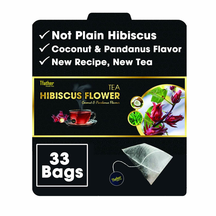 TFATHER 33 Hibiscus Flower Tea Bags with Dipping String - Strong Flavor by Deal US