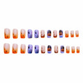 RIICFDD 24 Pcs Medium Square French Tip Press On Nails Acrylic Glossy Set by Deal US