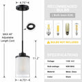 CJY CHENJINYAN 2 Pack 4.3" Black Pendant Light Fixture Frosted Glass by Deal US
