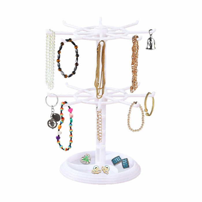 Ysmooiuy 11JJ1 White Rotating Necklace Holder Organizer Jewelry Stand by Deal US