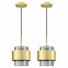 Dolaimy 3 Pack 1 Light Kitchen Island Pendant Light 6" Clear Glass Bronze