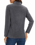 MAGCOMSEN Women's Quarter Zip Pullover Fleece Jacket Grey XL Warm Comfort by Deal US