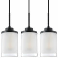 Doraimy 3-Pack 3.9" Grey Glass Pendant Lights Black Finish Modern Farmhouse by Deal US