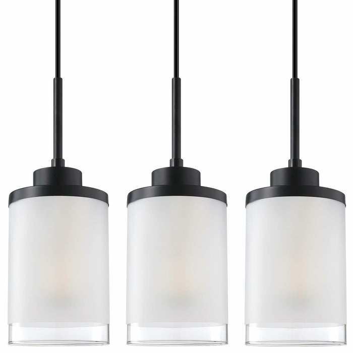 Doraimy 3-Pack 3.9" Grey Glass Pendant Lights Black Finish Modern Farmhouse by Deal US