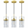 SEENMING HOUSE 3 Pack Kitchen Island Pendant Light Clear Glass Bronze Finish by Deal US