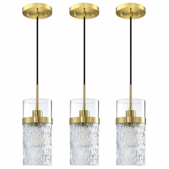 SEENMING HOUSE 3 Pack Kitchen Island Pendant Light Clear Glass Bronze Finish by Deal US