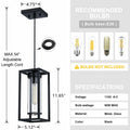 RAINLIGHTING 3 Pack Pendant Ceiling Light 6" Grey Glass Black Finish Indoor by Deal US