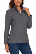 MAGCOMSEN Women's Quarter Zip Pullover Fleece Jacket Grey XL Warm Comfort by Deal US