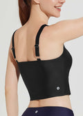 baleaf Women's Black Tankini Swim Top Modest Square Neck Size 42 by Deal US