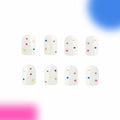 RIICFDD 24 Pcs Purple Short Square Press On Nails Glossy Floral Design by Deal US