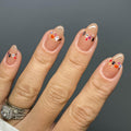 RIICFDD 24 Pcs Medium Black French Tip Halloween Press-On Almond Fake Nails by Deal US
