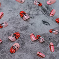 RIICFDD Halloween Press On Nails 24 Pcs Light Pink Almond Full Cover Cute by Deal US