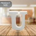 YRONTY 4in White Wooden Letter U Unfinished DIY Crafts Decorative Alphabet by Deal US
