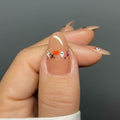 RIICFDD 24 Pcs Medium Black French Tip Halloween Press-On Almond Fake Nails by Deal US