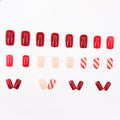 RIICFDD Christmas Press On Nails 24 Pcs White Snowflake Short Square Fake by Deal US