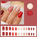 RIICFDD Christmas Press On Nails 24 Pcs White Snowflake Short Square Fake by Deal US