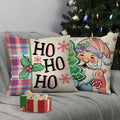 Fjfz Set of 4 Christmas Snowman Santa Pillow Covers 16x16 Plaid Polka Dot by Deal US