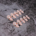 RIICFDD 24 Pcs Medium Black French Tip Halloween Press-On Almond Fake Nails by Deal US
