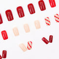 RIICFDD Christmas Press On Nails 24 Pcs White Snowflake Short Square Fake by Deal US