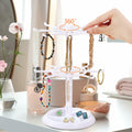 Ysmooiuy 11JJ1 White Rotating Necklace Holder Organizer Jewelry Stand by Deal US
