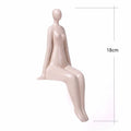 NENBOLEC Woman Statue Figurine White Ceramic 7.1 inch Modern Decor Yoga Gift by Deal US