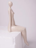 NENBOLEC Woman Statue Figurine White Ceramic 7.1 inch Modern Decor Yoga Gift by Deal US