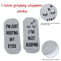 ZXGXLAW Funny 'I'm Not Sleeping' Socks for Dad Men Grandpa – Single Pair by Deal US