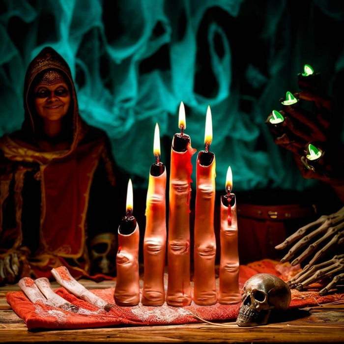 Witch Finger Candles 5 Pack Devil Designs Black Nails Indoor Gothic Decor by Deal US