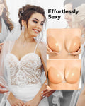 BoobyBear Sticky Bra Nude B Cup Strapless Backless Reusable Silicone Bra by Deal US