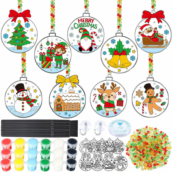 Capoda 36 Sets Christmas Suncatchers Ornaments DIY Art Elegant Decorations by Deal US
