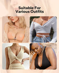 BoobyBear Sticky Bra Nude B Cup Strapless Backless Reusable Silicone Bra by Deal US