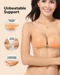 BoobyBear Sticky Bra Nude B Cup Strapless Backless Reusable Silicone Bra by Deal US
