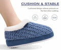 KuaiLu Womens Blue Plush Platform Slippers Memory Foam Warm Size 8 by Deal US