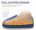 KuaiLu Womens Blue Plush Platform Slippers Memory Foam Warm Size 8 by Deal US